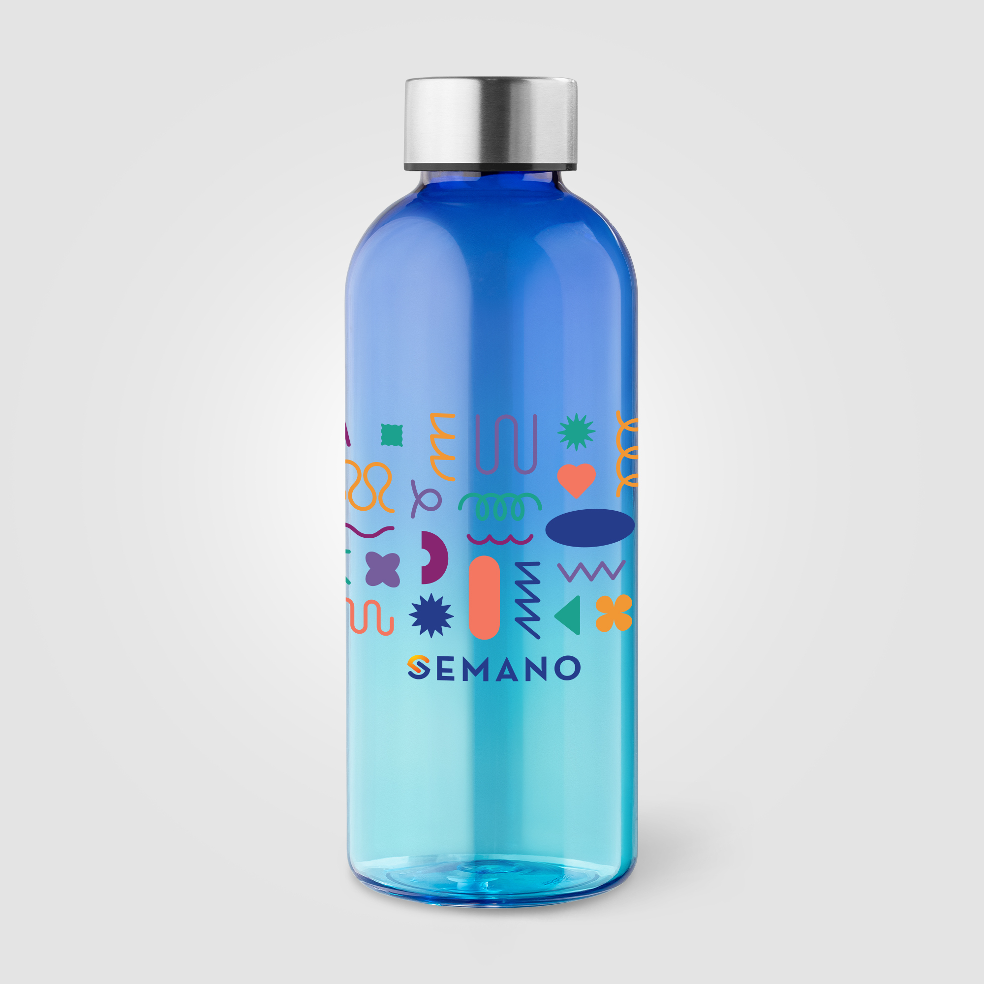 Gourde en rPET 500 ml dégradé personnalisable Skye Bleu royal